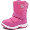 K KomForme Boys Girls Snow Boots Waterproof Winter Outdoor Boots(Toddler/Little Kid/Big Kid)(Pink Star)