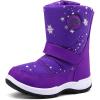 K KomForme Boys Girls Snow Boots Waterproof Winter Outdoor Boots(Toddler/Little Kid/Big Kid)(Purple Star)