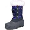 K KomForme Boys & Girls Snow Boots Insulated Fur Lined Warm Anti-Slip Waterproof Winter Boot (Toddler/Little Kid/Big Kid)(Dark Purple)