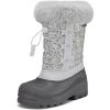K KomForme Boys & Girls Snow Boots Insulated Fur Lined Warm Anti-Slip Waterproof Winter Boot (Toddler/Little Kid/Big Kid)(Silver)