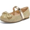K KomForme Girl’s Ballet Flats Non-Slip Soft Mary Jane Walking Party Dress Shoes for Toddler/Little Kid/Big Kid(Gold Glitter)