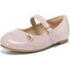 K KomForme Girl’s Ballet Flats Non-Slip Soft Mary Jane Walking Party Dress Shoes for Toddler/Little Kid/Big Kid(Nude Cat)