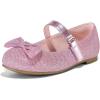 K KomForme Girl’s Ballet Flats Non-Slip Soft Mary Jane Walking Party Dress Shoes for Toddler/Little Kid/Big Kid(Pink Glitter)
