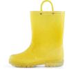 K KomForme Girls Rain Boots,Kids Glitter Waterproof Boots with Easy-on Handles(Yellow)