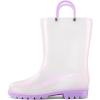 K KomForme Kids Girls & Boys Rain Boots with Easy-on Handles Waterproof Outdoors(White)