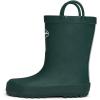 K KomForme Kids Rain Boots, Waterproof Rubber Matte Boots with Easy-on Handles(Dark Green)