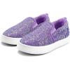 K KomForme Kids Shoes Toddlers Canvas Sneakers Slip on Walking Tennis Shoes for Boys Girls(Toddler/Little Kids/Big Kids)(Purple Glitter)