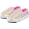 K KomForme Kids Shoes Toddlers Canvas Sneakers Slip on Walking Tennis Shoes for Boys Girls(Toddler/Little Kids/Big Kids)(White/Pink Glitter)