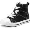 K KomForme Kids Sneakers for Boys and Girls Toddler Canvas High Top Walking Causal Shoes with Zipper(Black)