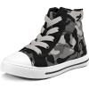 K KomForme Kids Sneakers for Boys and Girls Toddler Canvas High Top Walking Causal Shoes with Zipper(Camouflage Black)