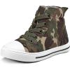 K KomForme Kids Sneakers for Boys and Girls Toddler Canvas High Top Walking Causal Shoes with Zipper(Camouflage Green)
