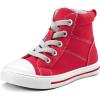 K KomForme Kids Sneakers for Boys and Girls Toddler Canvas High Top Walking Causal Shoes with Zipper(Red)