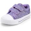 K KomForme Sneakers for Boys and Girls,Toddler Kids Soft Walking Shoes(Purple Glitter)