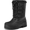 K KomForme Snow Boots for Boys Insulated Waterproof Fur Lined Warm Shoes for Outdoor (Toddler/Little Kid/Big Kid)(Black)