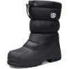 K KomForme Snow Boots for Boys & Girls Warm Waterproof Slip Resistant Winter Shoes (Toddler/Little Kid/Big Kid)(Black-snow)