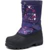 K KomForme Snow Boots for Boys & Girls Warm Waterproof Slip Resistant Winter Shoes (Toddler/Little Kid/Big Kid)(Purple-heart)