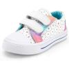 K KomForme Toddler Boys & Girls Shoes Kids Canvas Sneakers with Cartoon Dual Hook and Loops(Hollow Star)