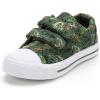 K KomForme Toddler Boys & Girls Shoes Kids Canvas Sneakers with Cartoon Dual Hook and Loops(Tyrannosaurus Dinosaur)