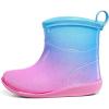 K KomForme Toddler Rain Boots Baby Easy-on Rain Shoes Lightweight Waterproof for Boys and Girls(Blue Pink Gradient)
