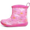 K KomForme Toddler Rain Boots Baby Easy-on Rain Shoes Lightweight Waterproof for Boys and Girls(Light Pink Unicorn)