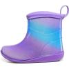 K KomForme Toddler Rain Boots Baby Easy-on Rain Shoes Lightweight Waterproof for Boys and Girls(Purple Blue Gradient)