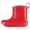 K KomForme Toddler Rain Boots Baby Easy-on Rain Shoes for Boys and Girls Waterproof Lightweight Outdoor(Red)