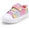 K KomForme Toddler Shoes Boys Girls Canvas Sneakers Size 4-13(Gradient Glitter)