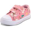 K KomForme Toddler Sneakers for Boys and Girls Dual Hook and Loops Sneakers Baby Canvas Shoes(A2-pink Rainbow)
