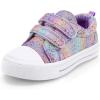 K KomForme Toddler Sneakers for Boys and Girls Dual Hook and Loops Sneakers Baby Canvas Shoes(Gradient Glitter)