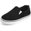 K KomForme Toddler Sneakers for Girls Boys Slip On Canvas Walking Shoes(Black)