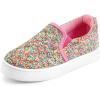 K KomForme Toddler Sneakers for Girls Boys Slip On Canvas Walking Shoes(Colorful)