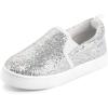 K KomForme Toddler Sneakers for Girls Boys Slip On Canvas Walking Shoes(Grey)