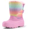 imageK KomForme Waterproof Girls Snow Boots with Faux Fur Lining Warm Winter Shoes for Kids ToddlerLittle KidBig KidRainbow Glitter