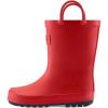 mysoft Kids Rain Boots for Girls Boys Toddler Waterproof Rubber Cute Printed with Easy-On Handles(Pure Red)