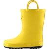 mysoft Kids Rain Boots for Girls Boys Toddler Waterproof Rubber Cute Printed with Easy-On Handles(Pure Yellow)