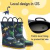 mysoft Kids Rain Boots for Girls Boys Toddler Waterproof Rubber Cute Printed with Easy-On Handles(Dinosaurs Park)