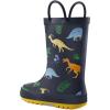 mysoft Kids Rain Boots for Girls Boys Toddler Waterproof Rubber Cute Printed with Easy-On Handles(Dinosaurs Park)