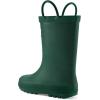 mysoft Kids Rain Boots for Girls Boys Toddler Waterproof Rubber Cute Printed with Easy-On Handles(Pure Green)