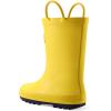 mysoft Kids Rain Boots for Girls Boys Toddler Waterproof Rubber Cute Printed with Easy-On Handles(Pure Yellow)