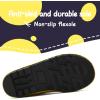 mysoft Kids Rain Boots for Girls Boys Toddler Waterproof Rubber Cute Printed with Easy-On Handles(Pure Yellow)