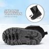 K KomForme Kids Snow Boots Fur Lined Warm Water-resistant Anti-Slip Winter Boots for Toddler/Little Kid/Big Kid(Black)