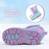 K KomForme Kids Snow Boots Fur Lined Warm Water-resistant Anti-Slip Winter Boots for Toddler/Little Kid/Big Kid(Rainbow/Aqua)