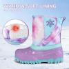 K KomForme Kids Snow Boots Fur Lined Warm Water-resistant Anti-Slip Winter Boots for Toddler/Little Kid/Big Kid(Rainbow/Purple)