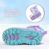 K KomForme Kids Snow Boots Fur Lined Warm Water-resistant Anti-Slip Winter Boots for Toddler/Little Kid/Big Kid(Rainbow/Purple)