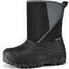 K KomForme Kids Snow Boots Fur Lined Warm Water-resistant Anti-Slip Winter Boots for Toddler/Little Kid/Big Kid(Black)