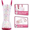 SHOFORT Kids Boys Girls Rain Boots with Easy-on Handles Rainboots (Toddler/Little Kid/Big Kid)(Pink Dot)