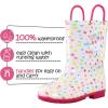 SHOFORT Kids Boys Girls Rain Boots with Easy-on Handles Rainboots (Toddler/Little Kid/Big Kid)(Pink Dot)