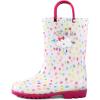 SHOFORT Kids Boys Girls Rain Boots with Easy-on Handles Rainboots (Toddler/Little Kid/Big Kid)(Pink Dot)