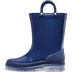 K KomForme Kids Girls & Boys Rain Boots with Easy-on Handles Waterproof Outdoors(Navy)