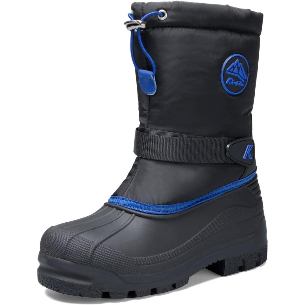 imageK KomForme Snow Boots for Boys amp Girls Warm Waterproof Slip Resistant Winter Shoes ToddlerLittle KidBig KidBlackblue